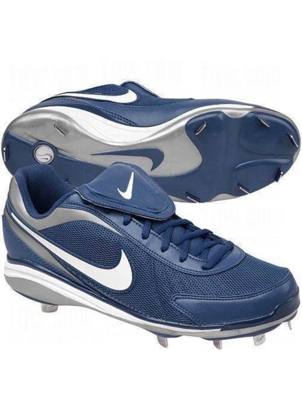Mens Baseball Cleats Nike Air 13.5 Blue Zoom Coop Low Metal Fx Leather Shoes